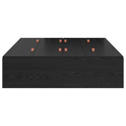 Sengestel Med Opbevaring Sort Eg 120 X 190 Cm Konstrueret Træ