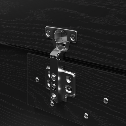 Sengestel Med Opbevaring Sort Eg 140 X 190 Cm Konstrueret Træ