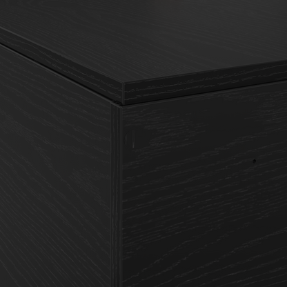 Sengestel Med Opbevaring Sort Eg 140 X 190 Cm Konstrueret Træ