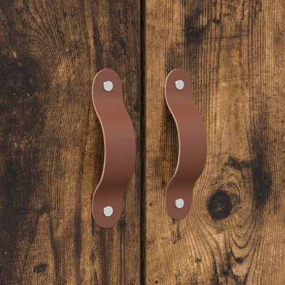 Sengestel Med Opbevaring Røget Eg 140 X 190 Cm Konstrueret Træ