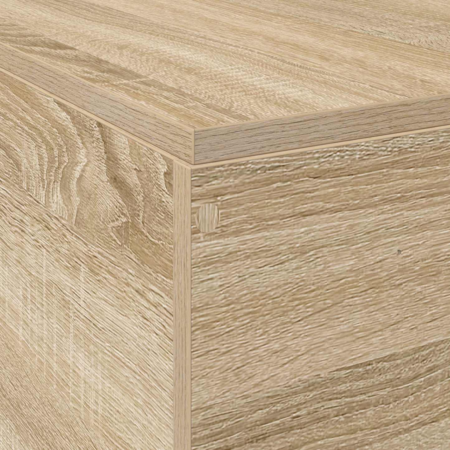 Sengestel Med Opbevaring Sonoma-Eg 135 X 190 Cm Konstrueret Træ