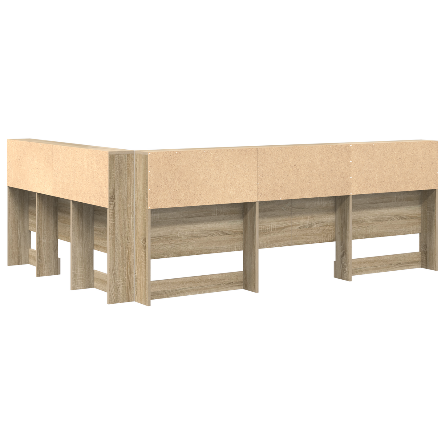 Opbevaringshovedgavl med Hylde Sonoma-eg 140 Cm Konstrueret Træ - billede 7