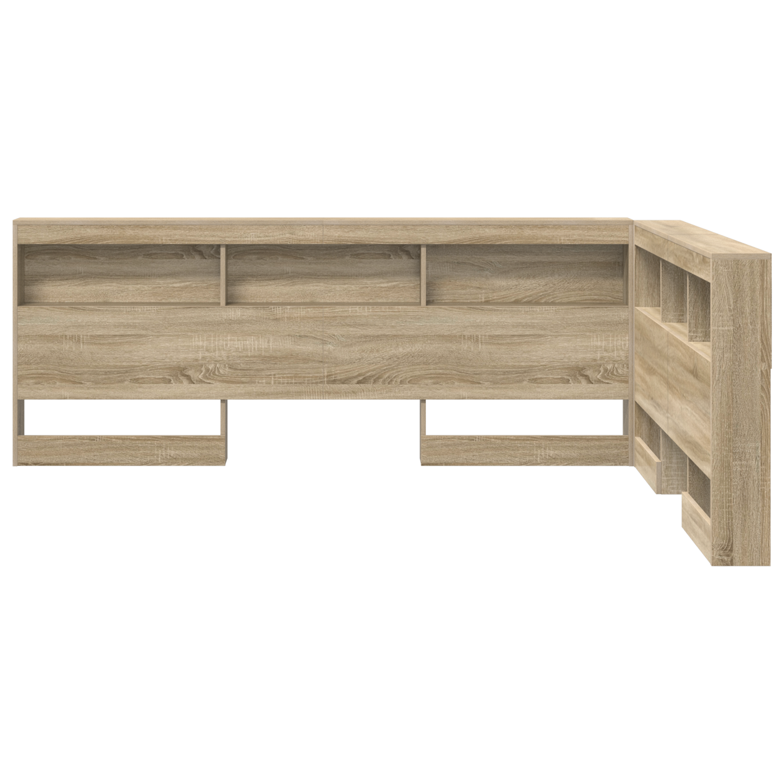 Opbevaringshovedgavl med Hylde Sonoma-eg 140 Cm Konstrueret Træ - billede 5