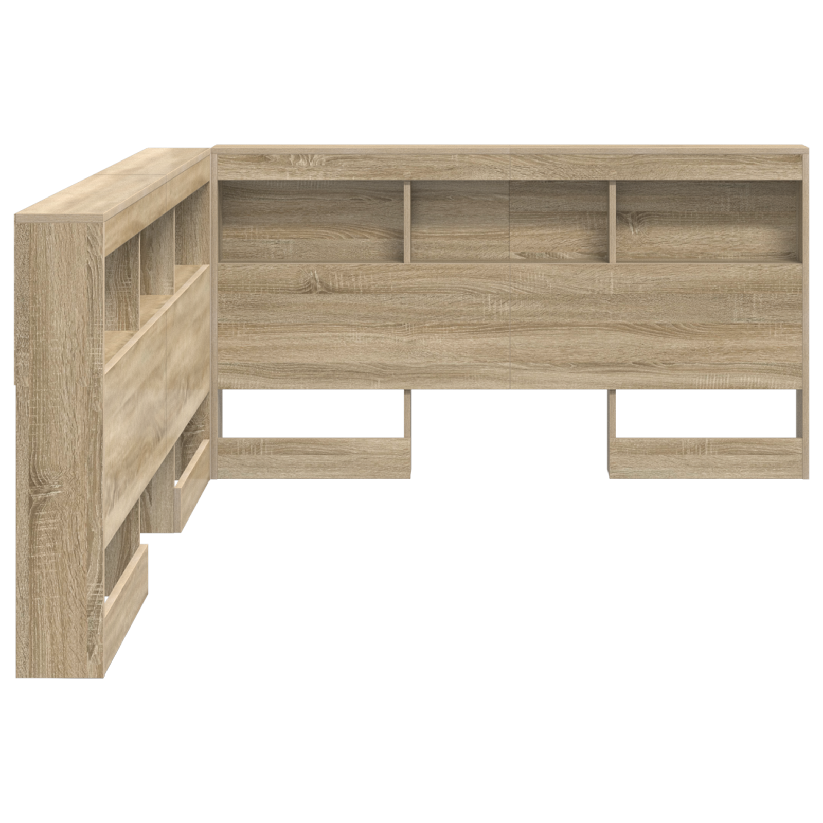 Opbevaringshovedgavl med Hylde Sonoma-eg 140 Cm Konstrueret Træ - billede 6