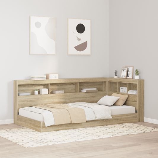 Opbevaringshovedgavl med Hylde Sonoma-eg 90 Cm Konstrueret Træ - hovedbillede