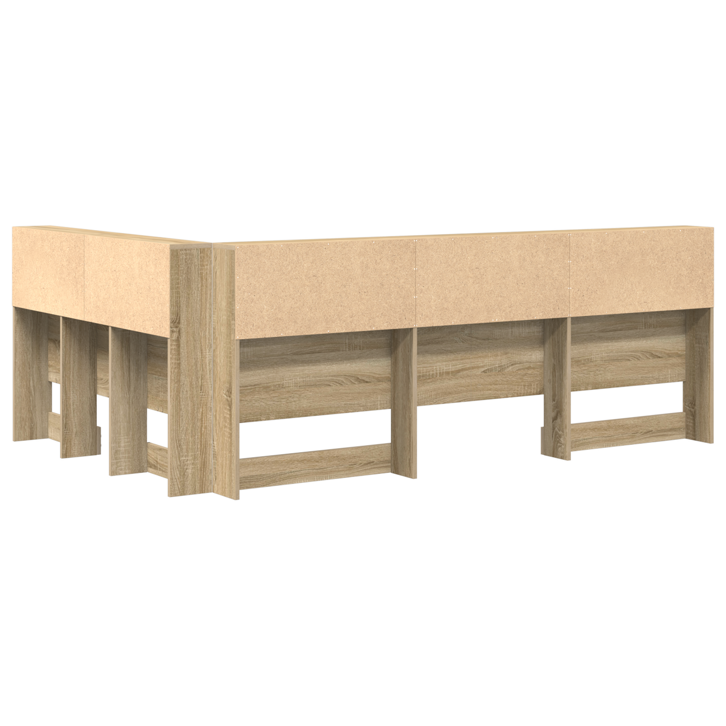 Opbevaringshovedgavl med Hylde Sonoma-eg 120 Cm Konstrueret Træ - billede 7