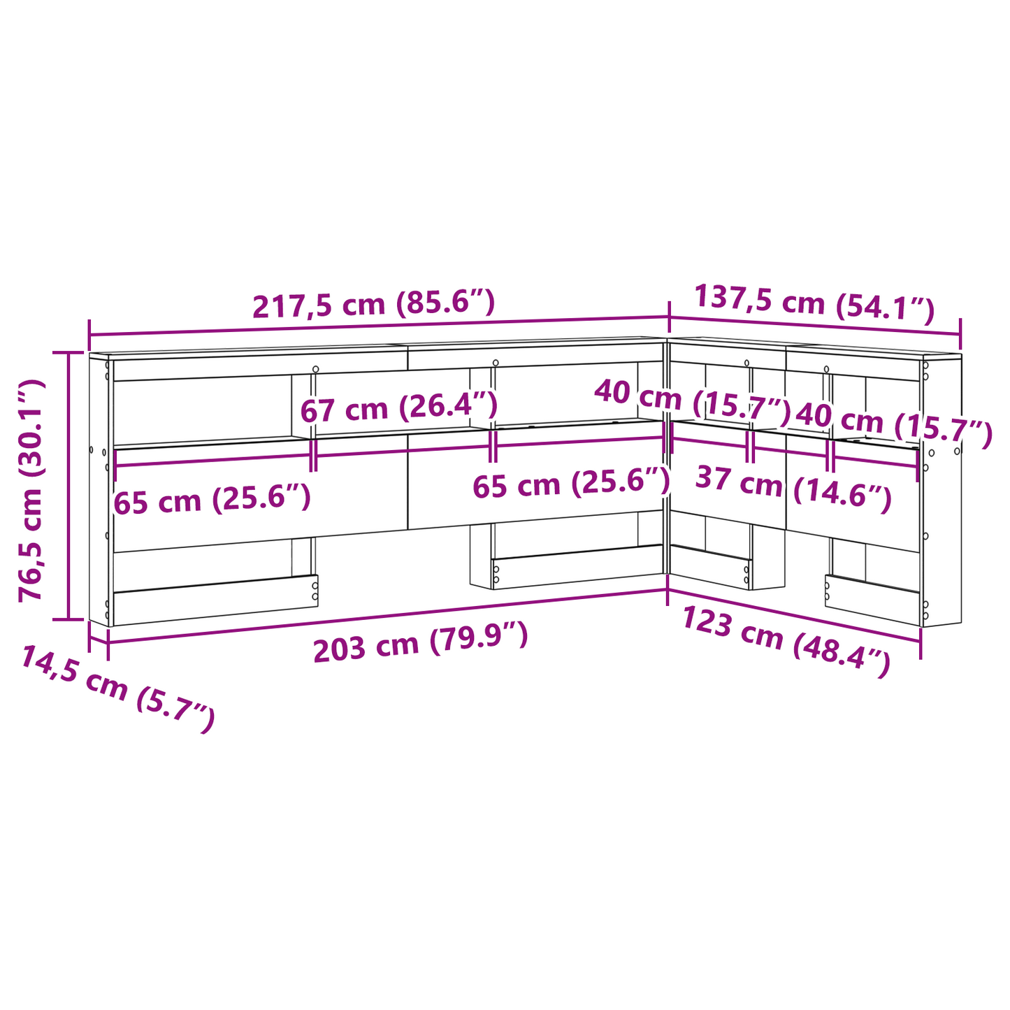 Opbevaringshovedgavl med Hylde Sonoma-eg 120 Cm Konstrueret Træ - billede 10
