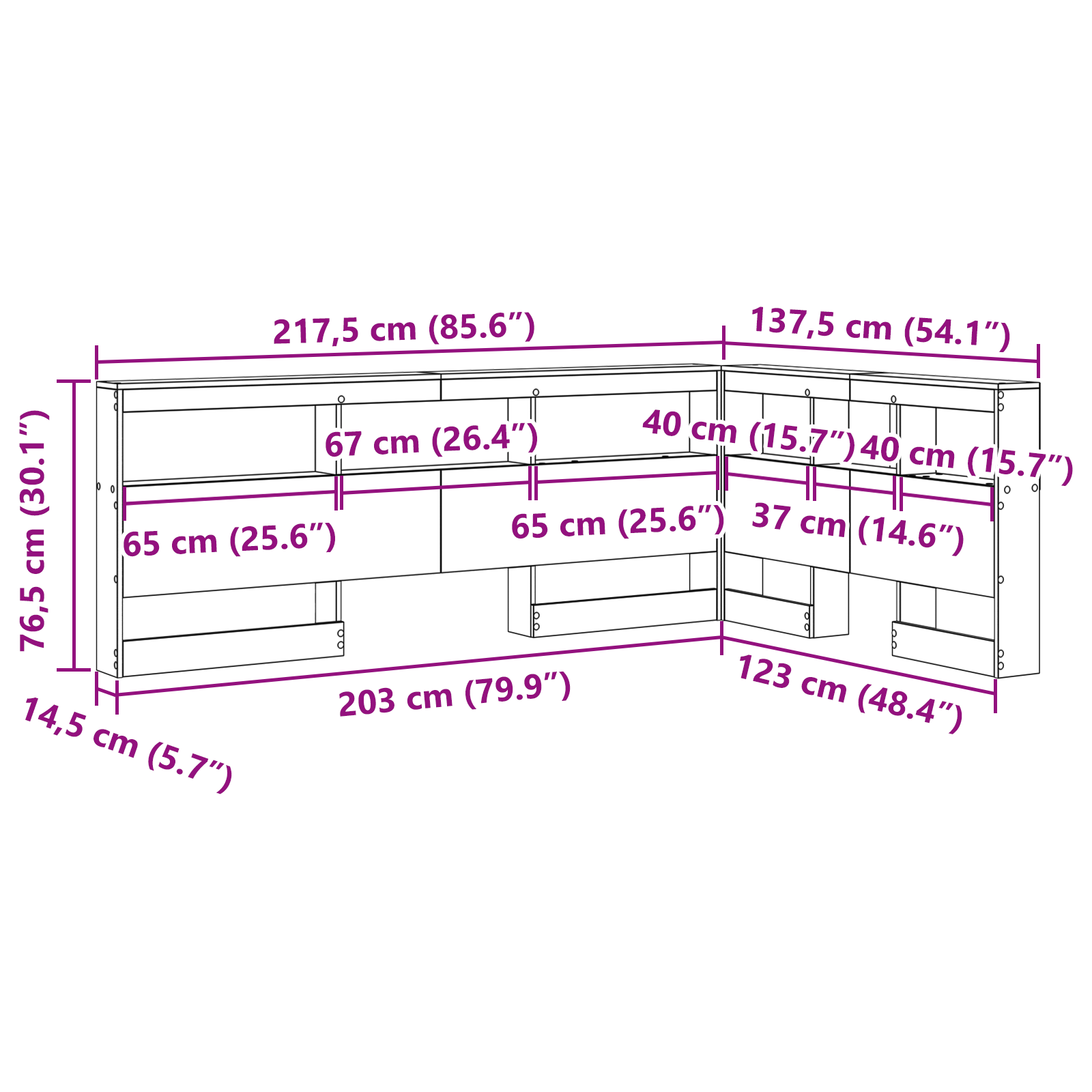 Opbevaringshovedgavl med Hylde Sonoma-eg 120 Cm Konstrueret Træ - billede 10