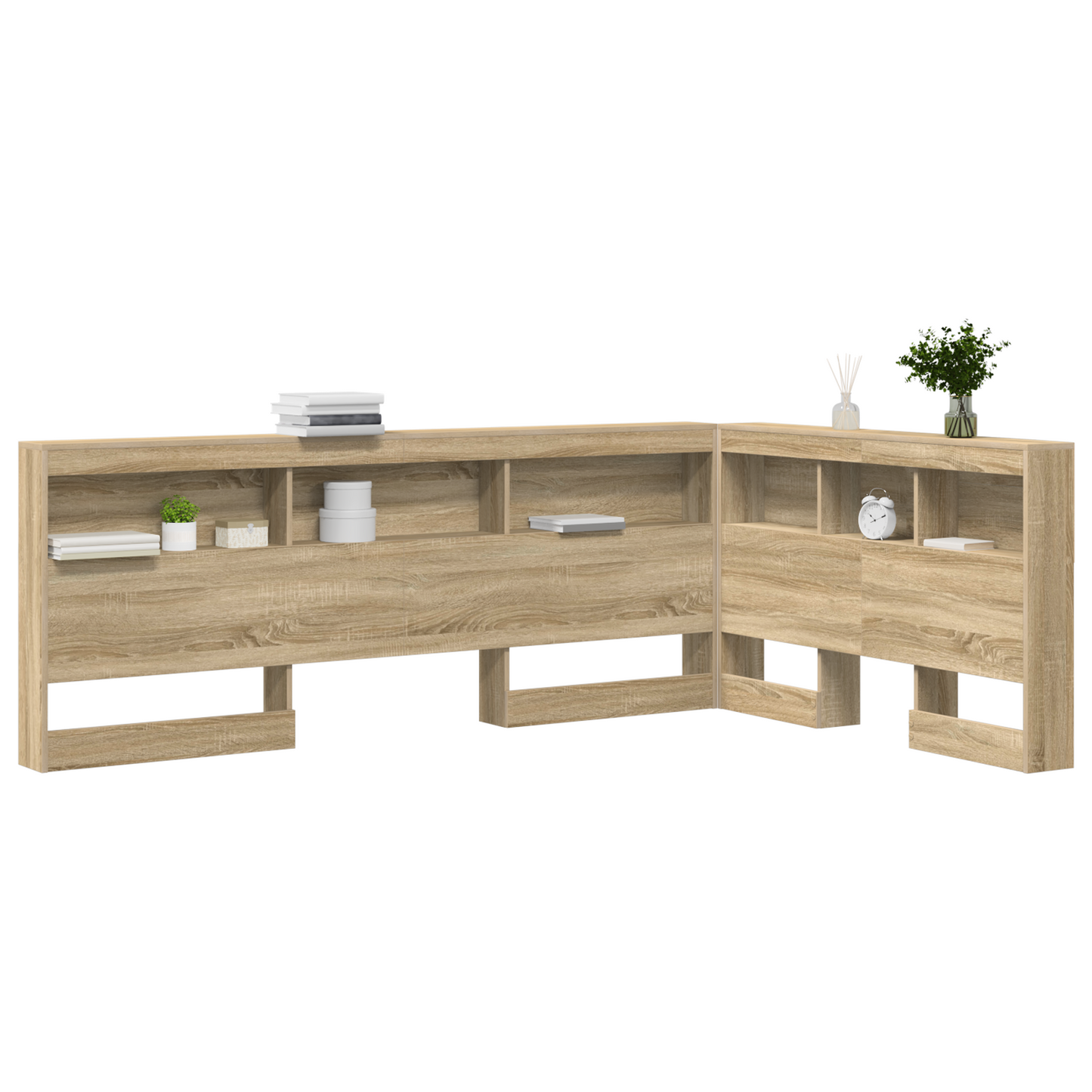 Opbevaringshovedgavl med Hylde Sonoma-eg 120 Cm Konstrueret Træ - billede 3