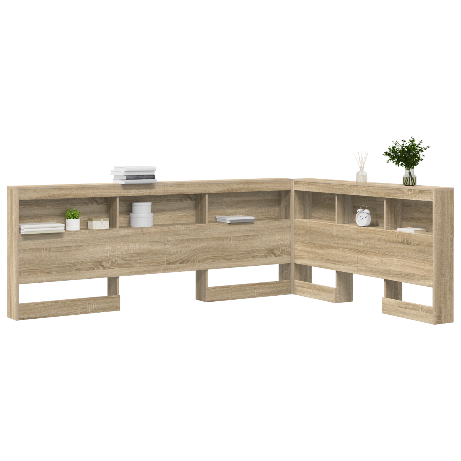 Opbevaringshovedgavl med Hylde Sonoma-eg 140 Cm Konstrueret Træ - billede 3