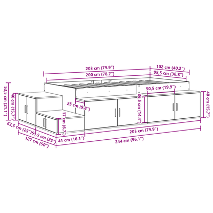 Opbevaringsseng Hvid 80x200 Cm - billede 13