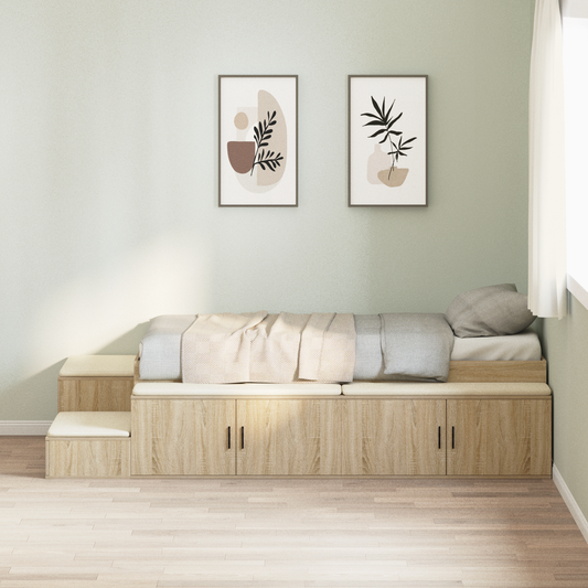 Opbevaringsseng Sonoma Egetræ 100x200 Cm - hovedbillede