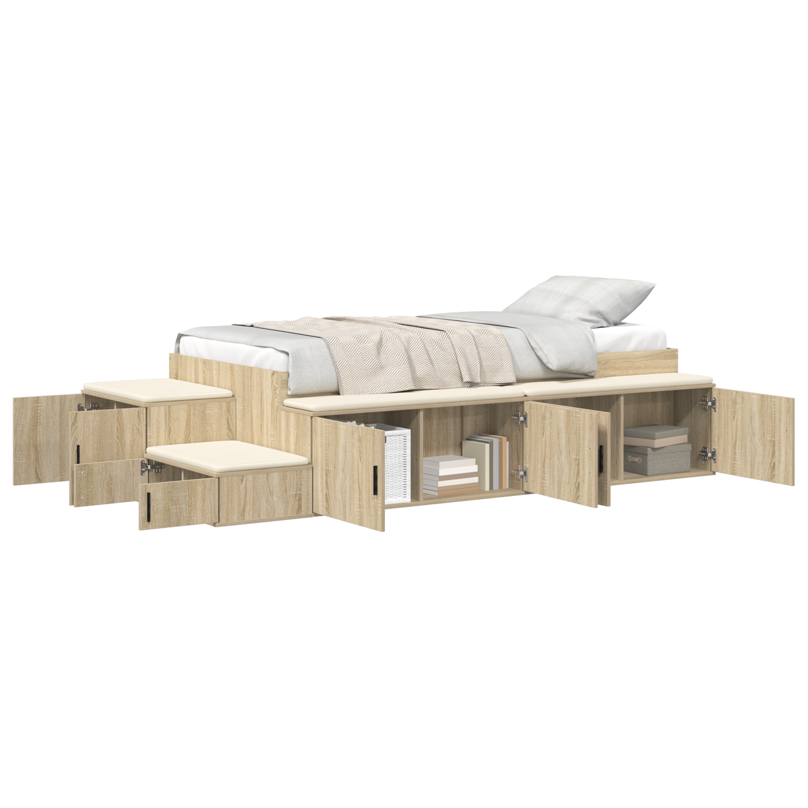 Opbevaringsseng Sonoma Egetræ 100x200 Cm - billede 3