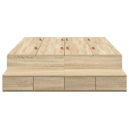 Opbevaringsseng Ramme Sonoma Eg 120x200 Cm - billede 6