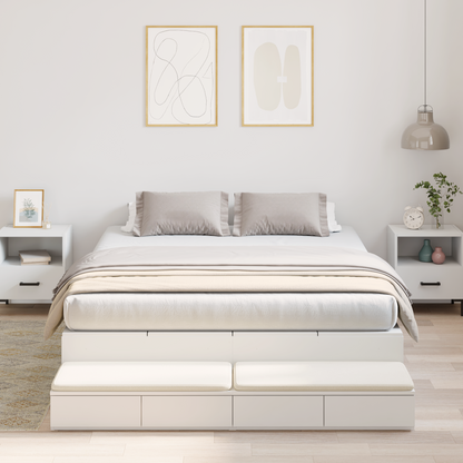 Opbevaringsseng Hvid 140x200 Cm - hovedbillede
