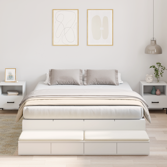Opbevaringsseng Hvid 140x200 Cm - hovedbillede