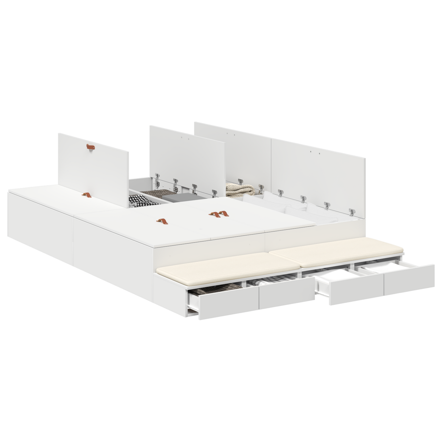 Opbevaringsseng Hvid 140x200 Cm - billede 3