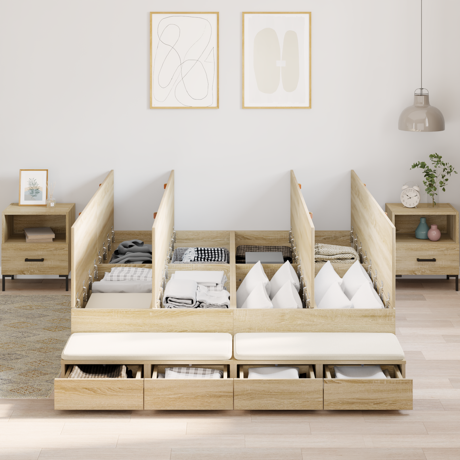 Opbevaringsseng Sonoma Eg 140x200 Cm - billede 4