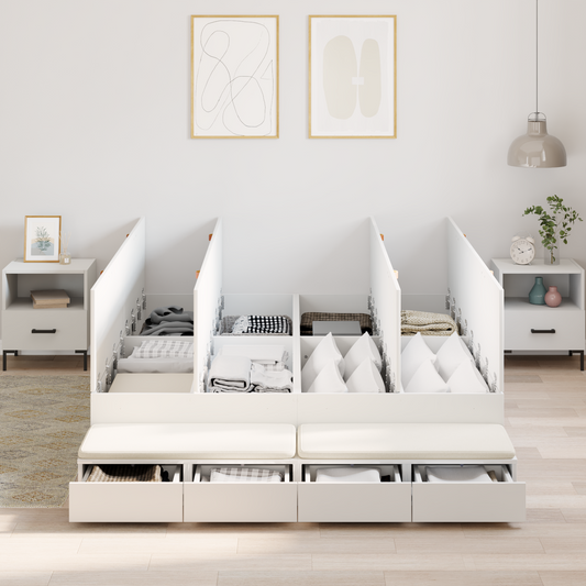 Opbevaringsseng Hvid 150x200 Cm - hovedbillede