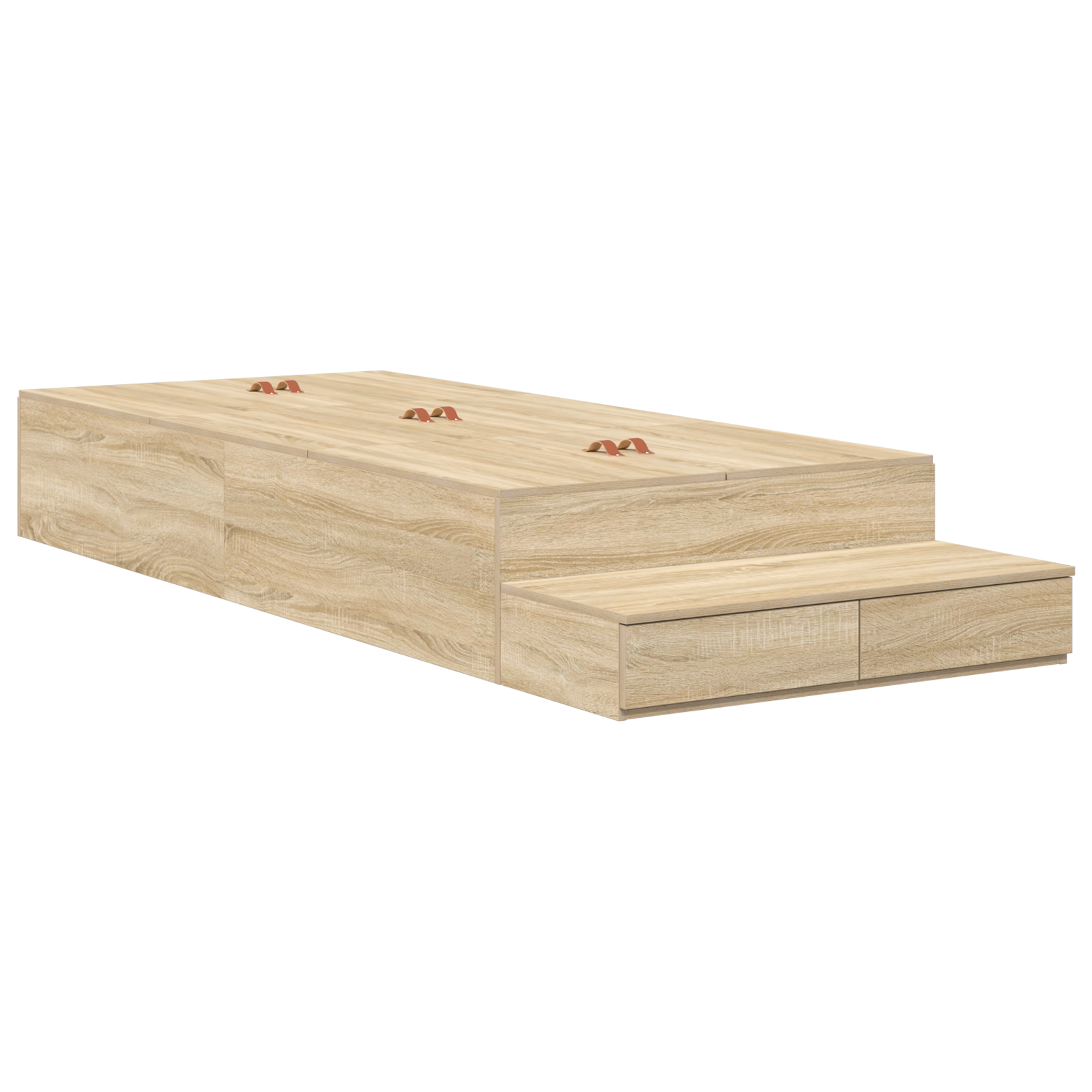 Opbevarings Seng Ramme Sonoma Eg 90x190 Cm - billede 2