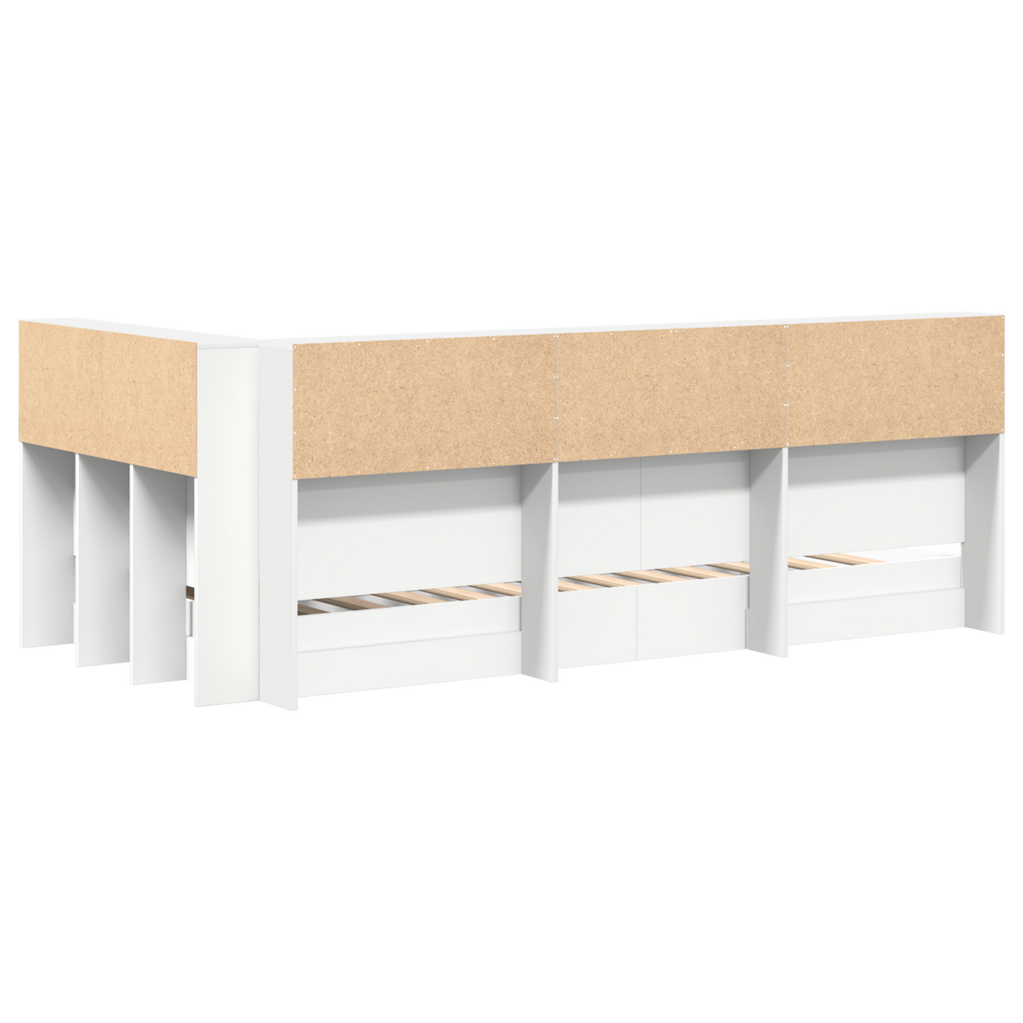 Bogskabsseng Hvid 90x200 Cm i Konstrueret Træ - billede 8
