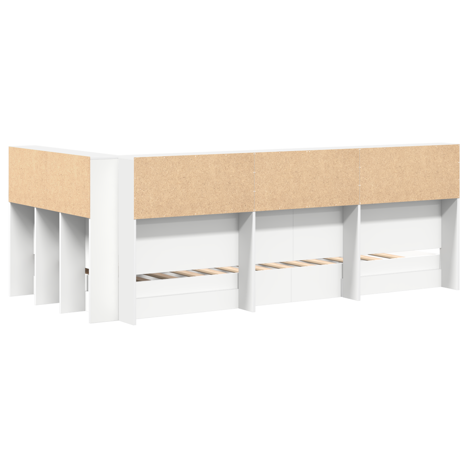 Bogskabsseng Hvid 90x200 Cm i Konstrueret Træ - billede 8