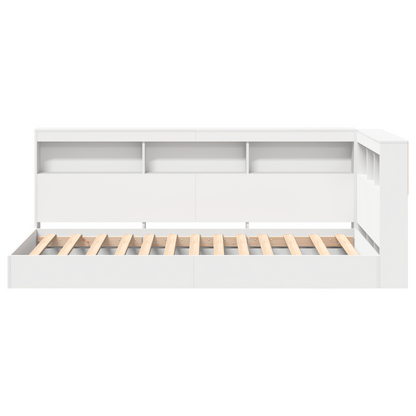 Bogskabsseng Hvid 90x200 Cm i Konstrueret Træ - billede 6