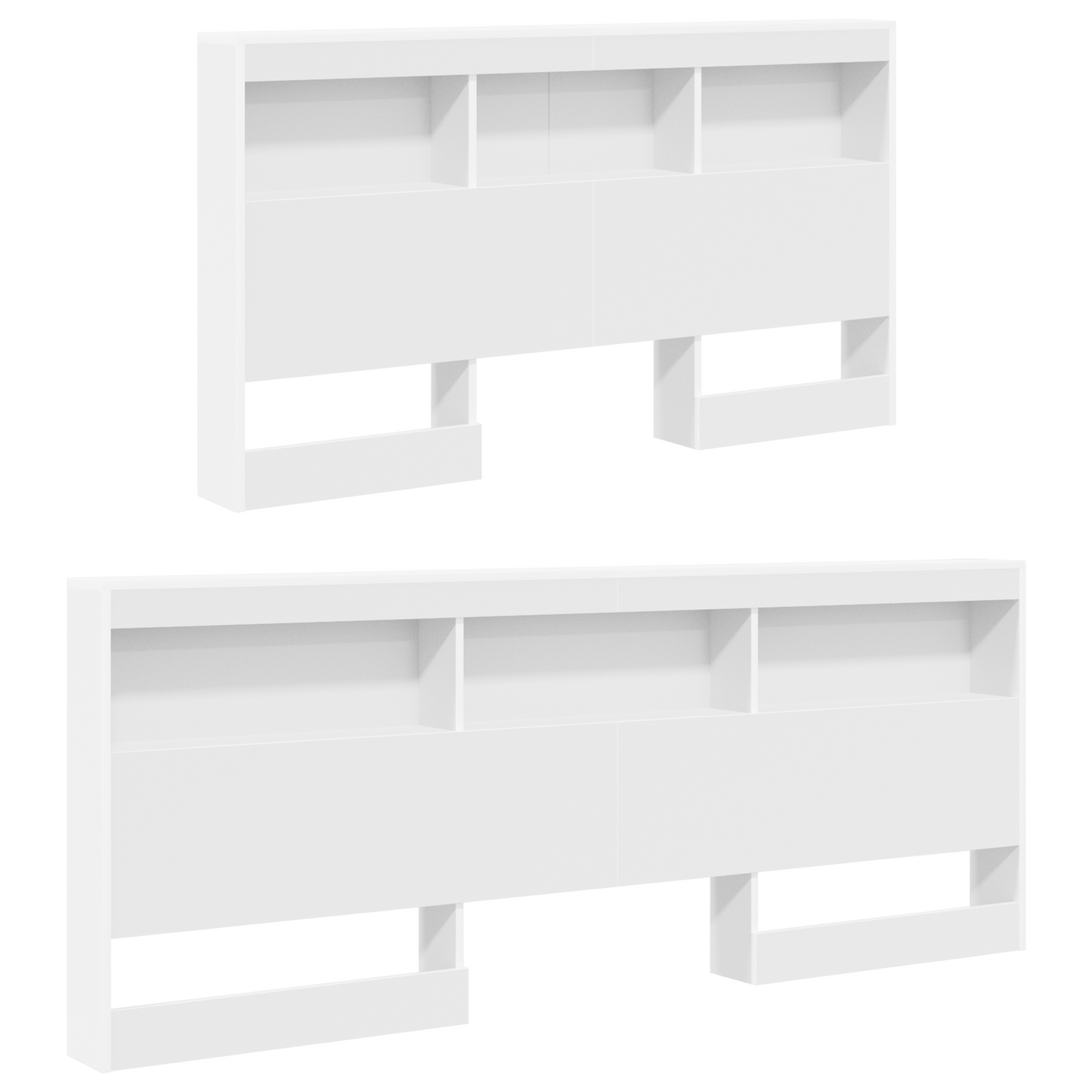 Sengebogreol med Hylde 2 Pcs Hvid 140 X 200 Cm Konstrueret Træ - billede 5