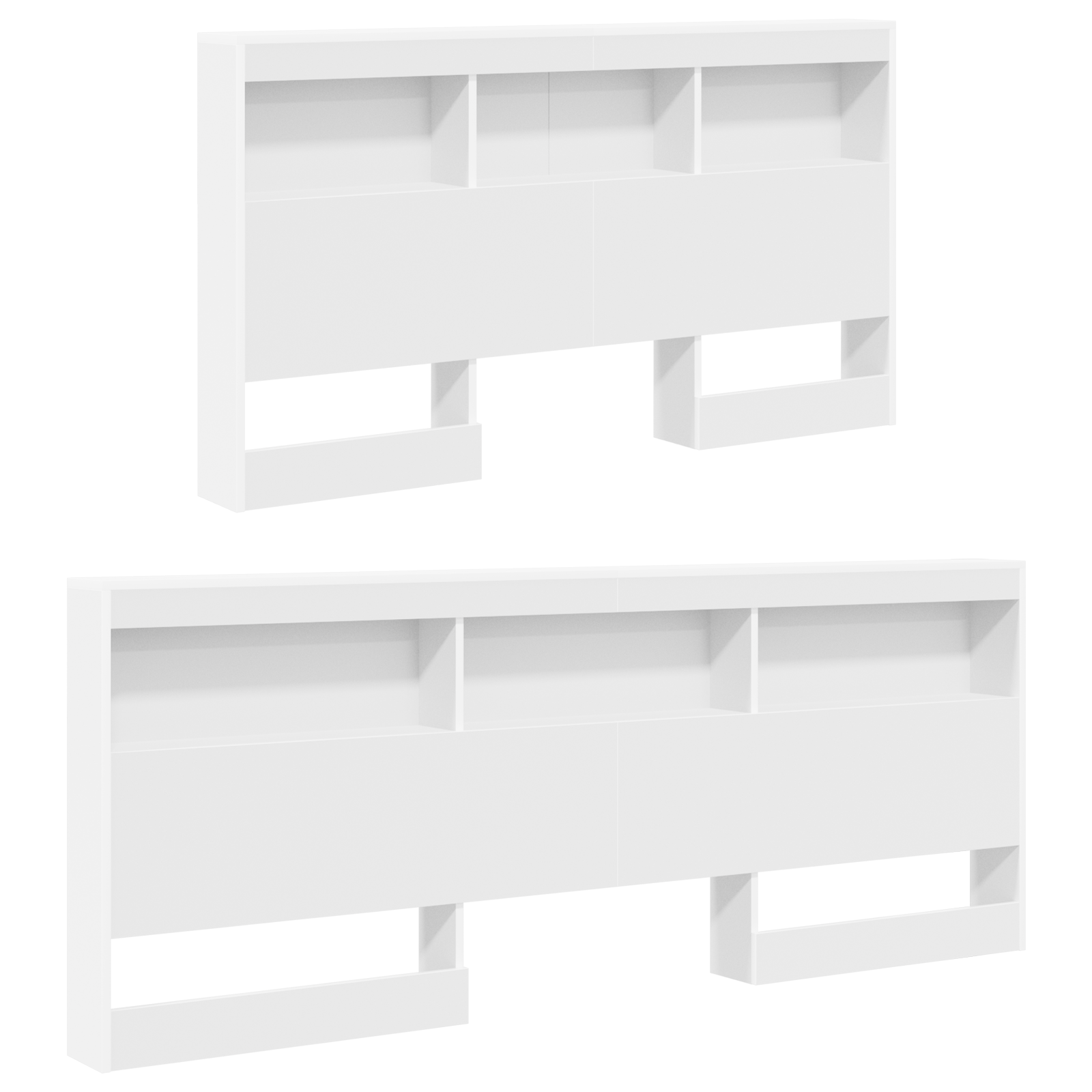 Sengebogreol med Hylde 2 Pcs Hvid 140 X 200 Cm Konstrueret Træ - billede 5