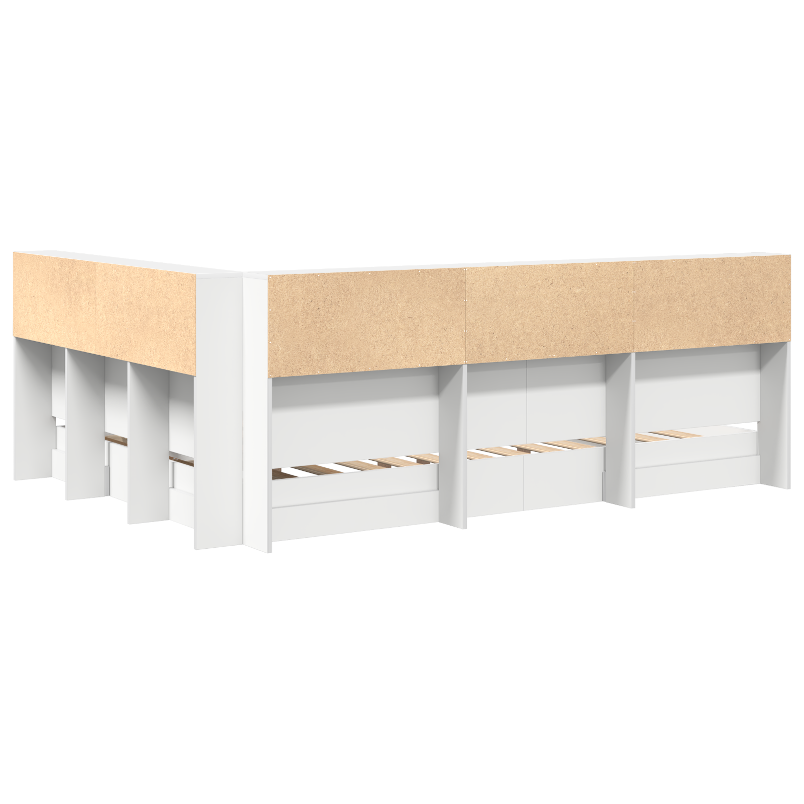 Sengebogreol med Hylde 2 Pcs Hvid 140 X 200 Cm Konstrueret Træ - billede 8