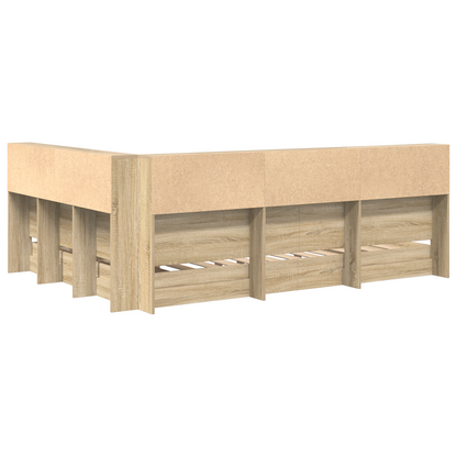 Bogkasse Seng i Sonoma Eg 140 X 200 Cm i Konstrueret Træ - billede 7