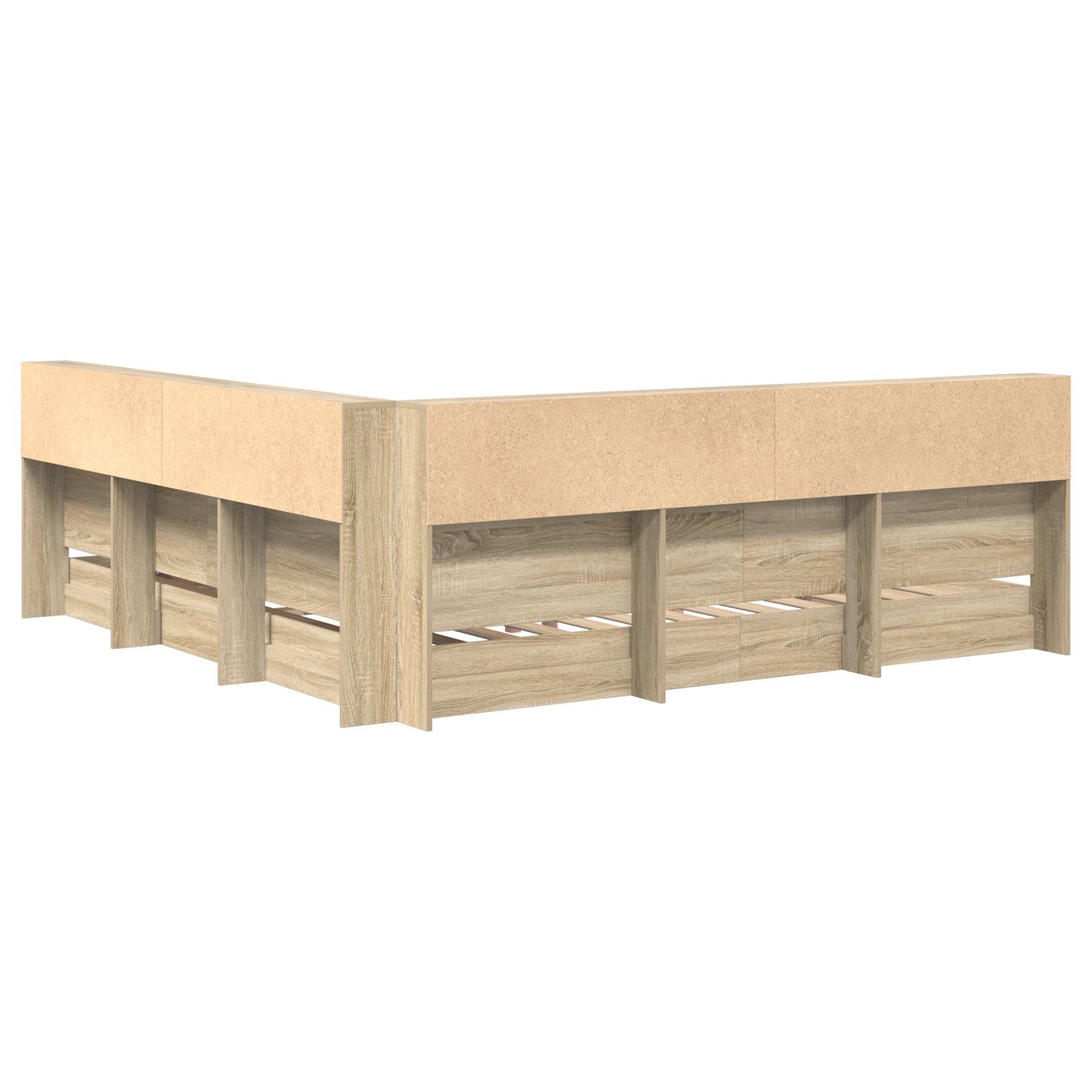 Bogreol Seng i Sonoma Eg 180x200 Cm - Ingeniørtræ - billede 8