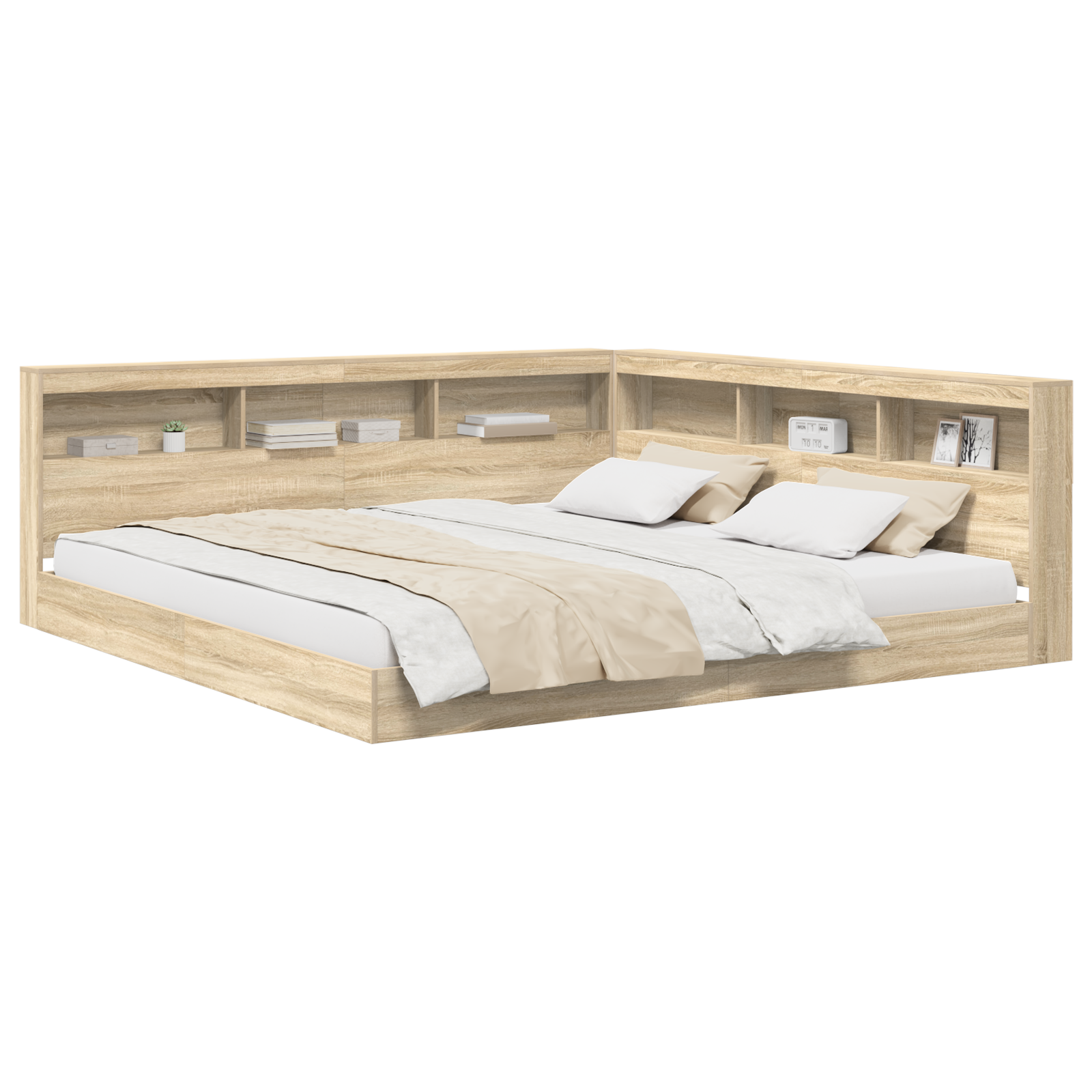 Bogreol Seng i Sonoma Eg 180x200 Cm - Ingeniørtræ - billede 3
