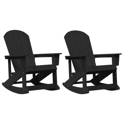 Adirondack Gyngestole 2 Pcs Sort 73,5 X 92 X 90 Cm Hdpe - billede 2