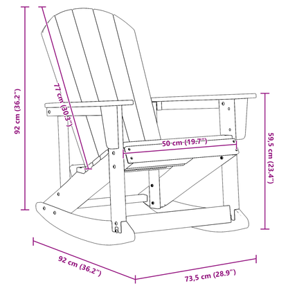 Adirondack Gyngestole 2 Pcs Sort 73,5 X 92 X 90 Cm Hdpe - billede 10