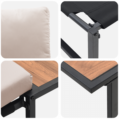 3-Delt Have-Sofa Sæt Med Taupe Hynder