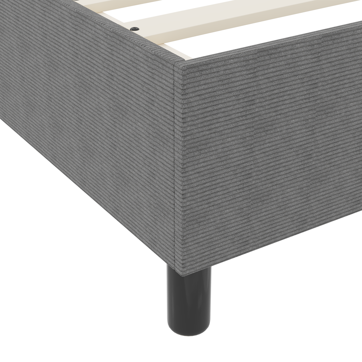 Box Spring Seng Lysegrå 80 X 200 Cm Corduroy Stof