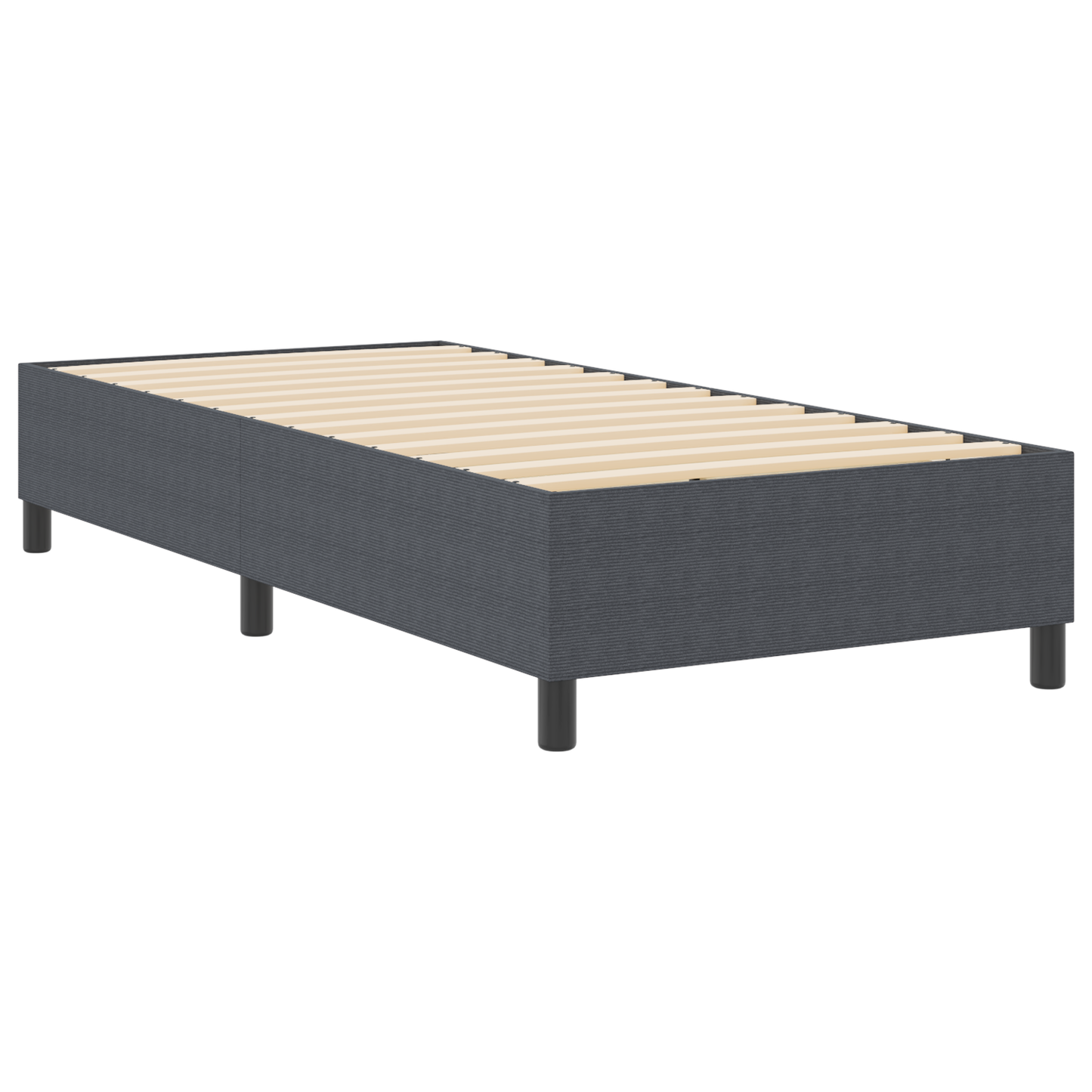 Box Spring Seng Mørkegrå 80 X 200 Cm Corduroy Stof