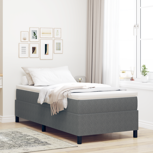 Box Spring Seng Lysegrå 90 X 190 Cm Corduroy Stof