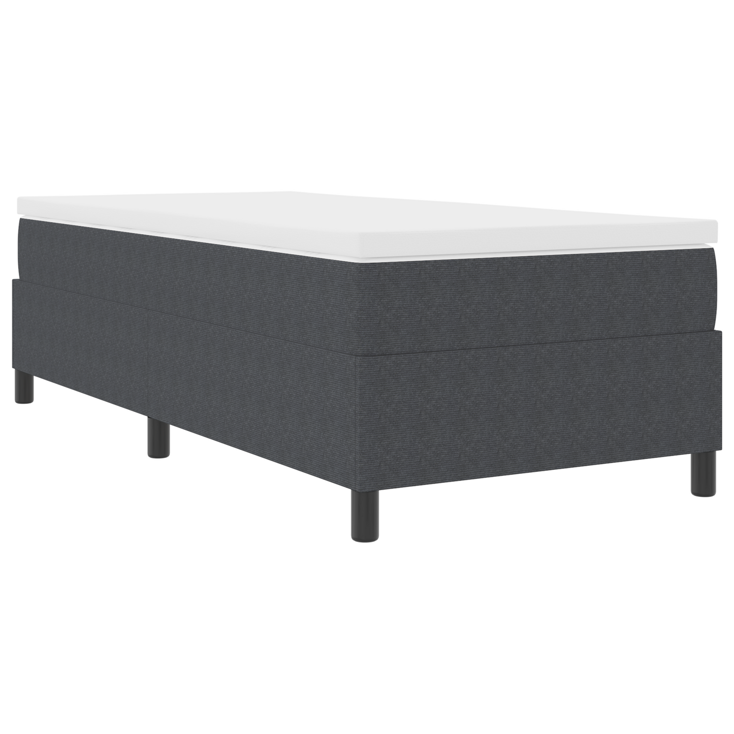 Box Spring Seng Mørkegrå 90 X 190 Cm Corduroy Stof