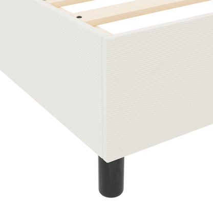 Box Spring Seng Creme Enkelt Cordfløjl