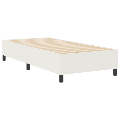 Box Spring Seng Creme Enkelt Cordfløjl