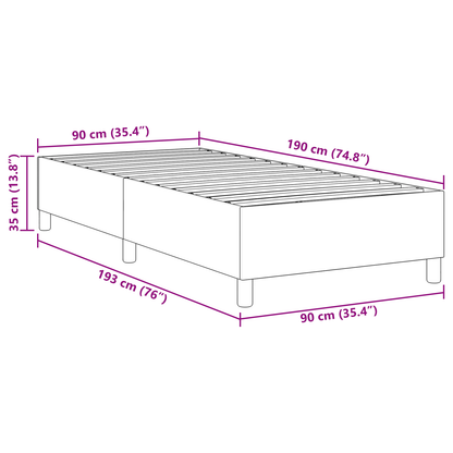 Box Spring Seng Creme Enkelt Cordfløjl