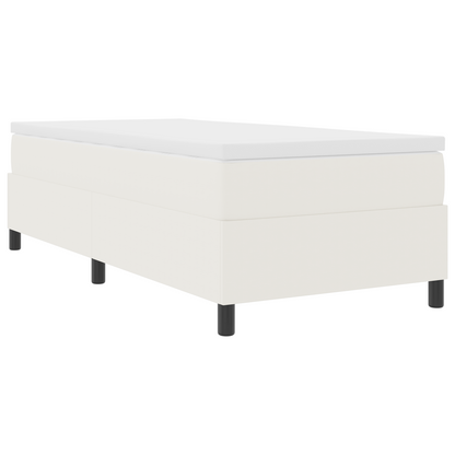 Box Spring Seng Creme Enkelt Cordfløjl
