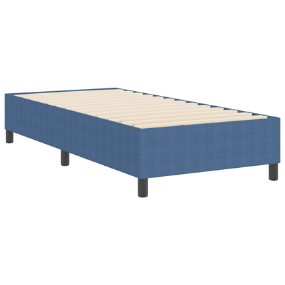 Box Spring Seng Blå Enkelt Corduroy Stof