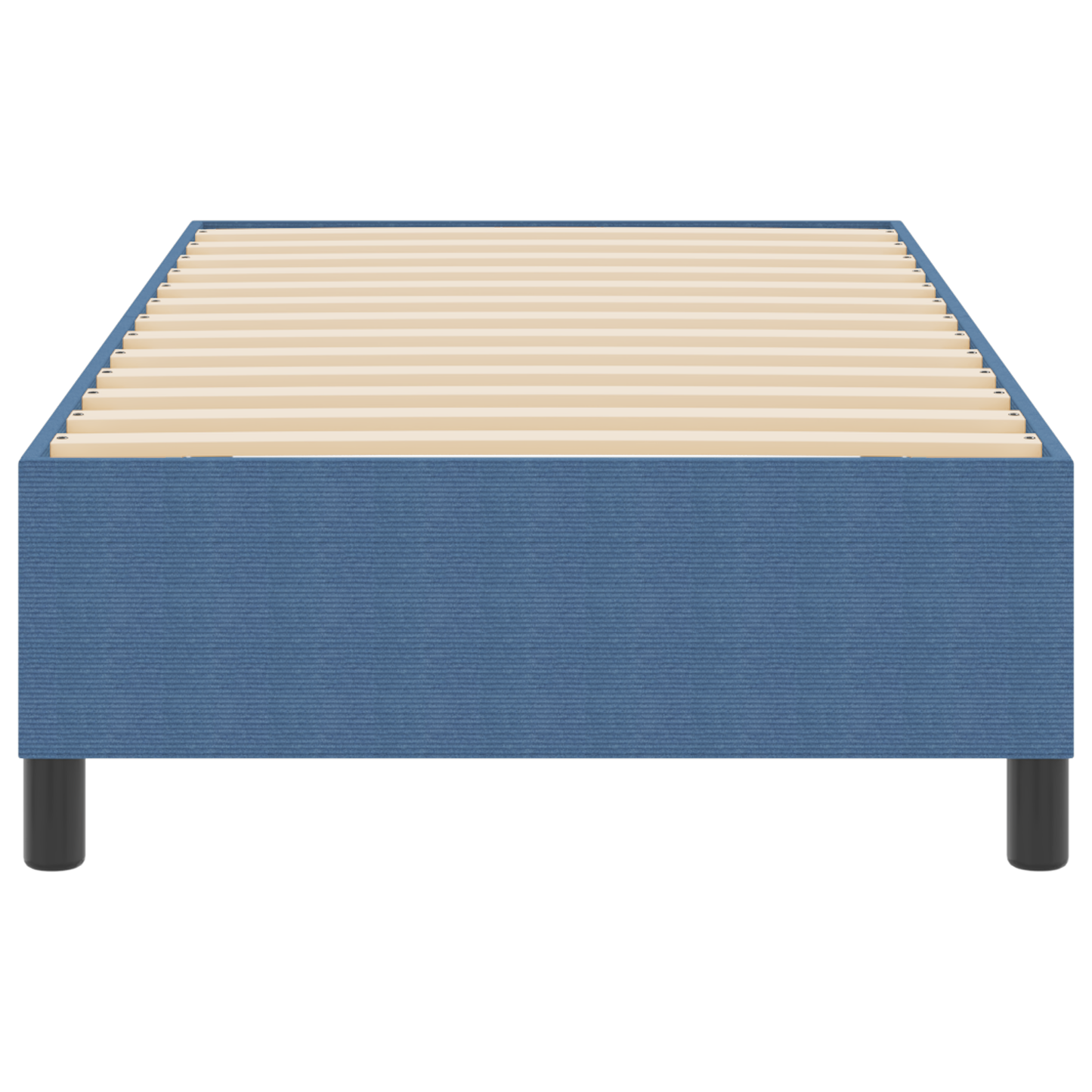 Box Spring Seng Blå Enkelt Corduroy Stof