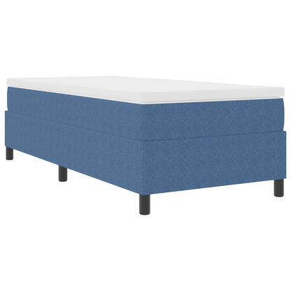 Box Spring Seng Blå Enkelt Corduroy Stof