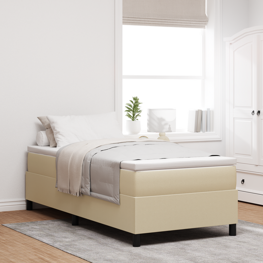 Box Spring Seng Grågrøn 90 X 190 Cm Corduroy Stof