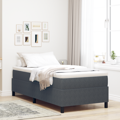 Box Spring Seng Mørkegrå 90 X 200 Cm Corduroy Stof
