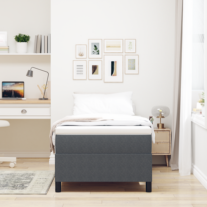 Box Spring Seng Mørkegrå 90 X 200 Cm Corduroy Stof
